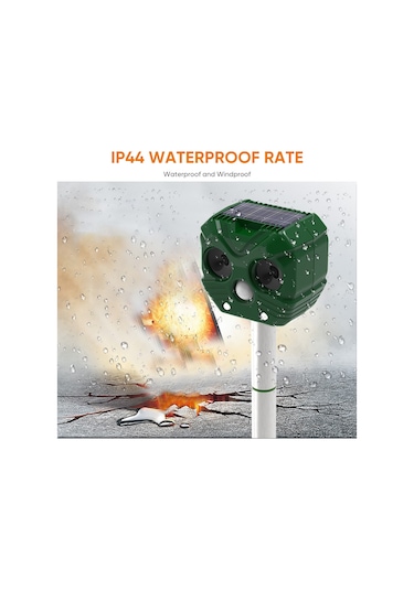 Vkemall Güneş Enerjili Ultrasonik Hayvan Kovucu, Led Işık Ve Kızılötesi Algılama İle Bahçe, Bahçe Ve Aile Güvenliğini Koru Yeşil