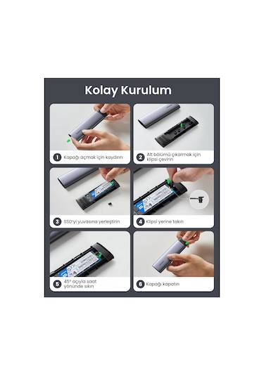 Ugreen M.2 Sata Ngff Ssd Usb 3.1 5 Gbps Disk Kutusu