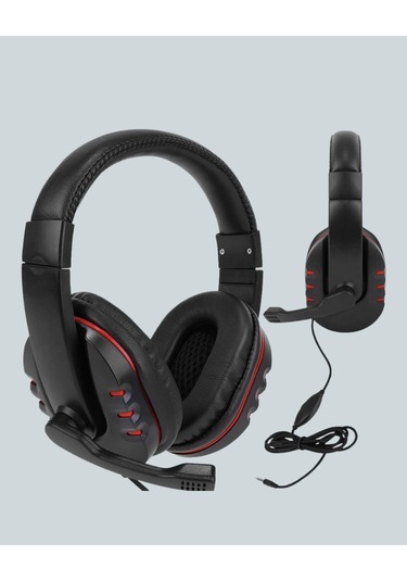 Bfs Kırmızı Işıklı Oyuncu Kulaklığı Kablolu Mikrofonlu Profesyonel