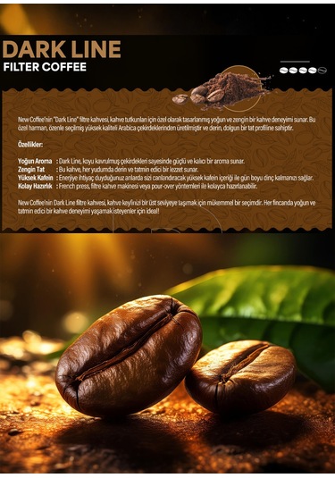New Coffee Dark Line Öğütülmüş Filtre Kahve Filtre 500 G