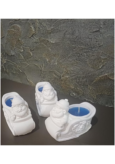 El Yapımı Noel Baba Kızağı Mumluk .