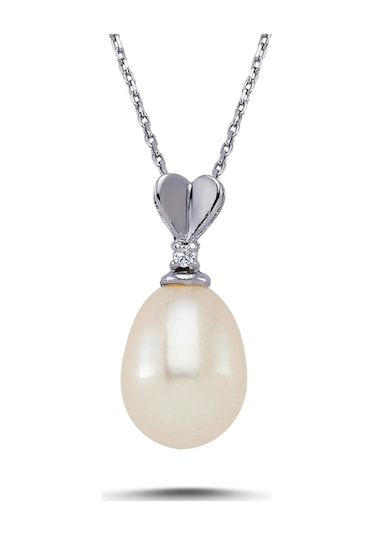 Lova Pırlantalı Drop Inci Kolye - 2040022