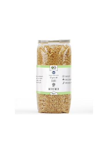 2 Li Organik Sarı Mercimek 800 Gr