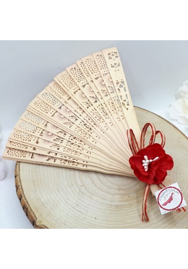 Ahşap Yelpaze Kına Gecesi Hediyesi 30 Adet