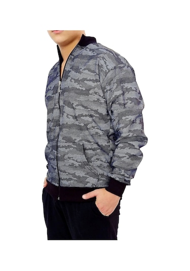 Lacivert Kamuflaj Sweatshirt Yeşil