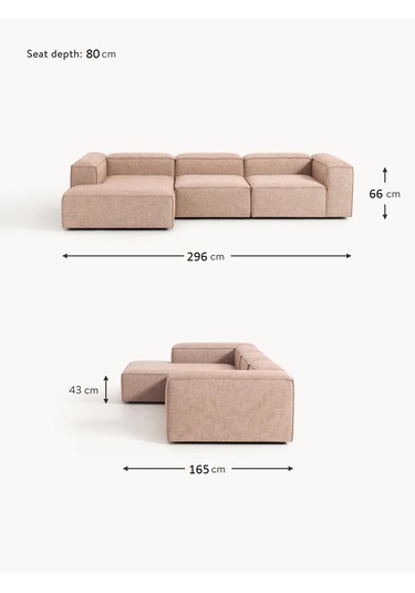 Most Mollis Plus 3 Modül Sol Köşe Koltuk 09 Bej Keten Kumaş Yumuş