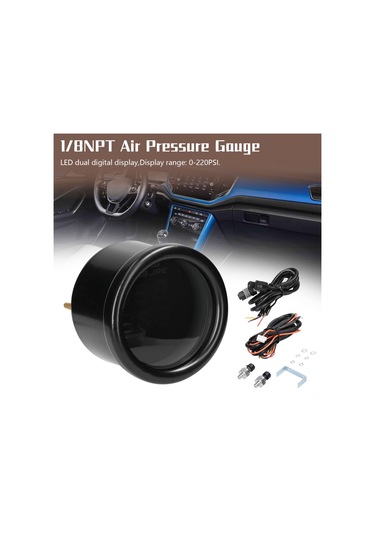 Maiyame Çift Ekranlı Dijital Hava Basınç Göstergesi - 220psı'ye Kadar Ölçüm, 2 Sensörlü