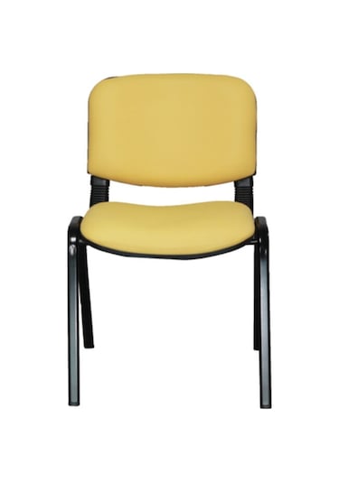 Ofiscombin Ofis Büro Bekleme Misafir Çalışma Konferans Koltuğu Form Sandalye Sari Deri 00047499867