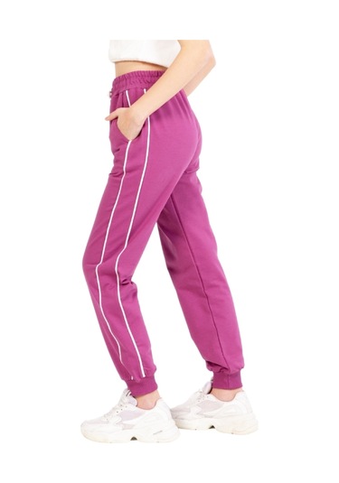 Kız Çocuk Eşofman Alt 2 İplik-yanları Çift Biyeli Ve Cepli 8-16 Yaş 12400 Fuşya