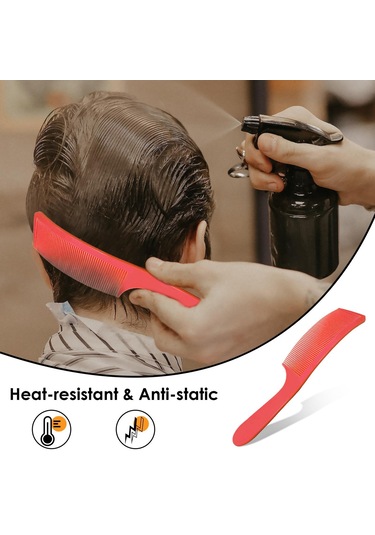 Suntek Berber Stilisti Kavisli Şekillendirme Tarak Kırmızı