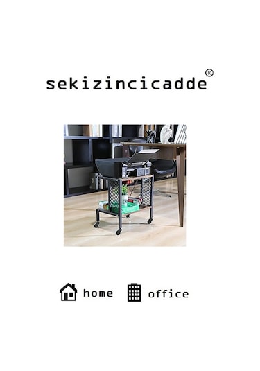 Yazıcı Sehpası - Ceviz Tekerli 45x30