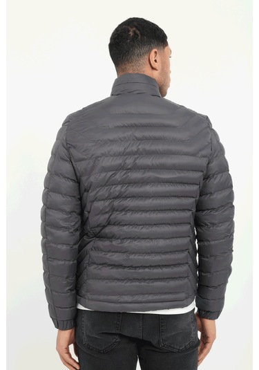 Antrasit Kapitone Slim Fit Erkek Mont-25289 Antrasit