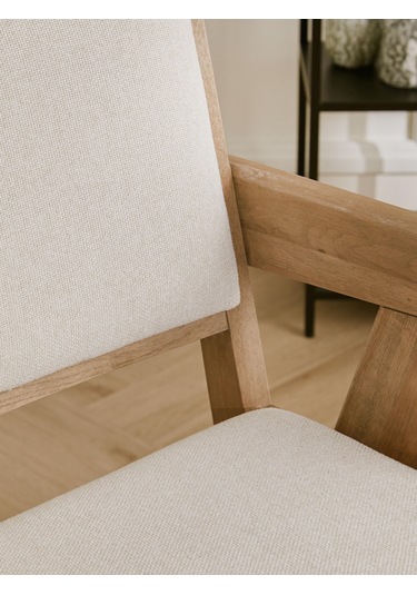 Kalmar Ahşap Ceviz Sandalye Natural - Beyaz