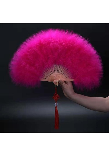 Pembe Tüy Katlanır Yelpaze Japon Tatlı Peri Kız Gotik Mahkeme Dansı El Yelpazesi