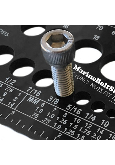 Honmex Mavi Plastik Somun Cıvata Ölçüm Aleti - Metrik Ve İngiliz Ölçekli, Keskin İşaretler, Hızlı Tanıma, Çalışma Verimliliği Artırıcı Mavi