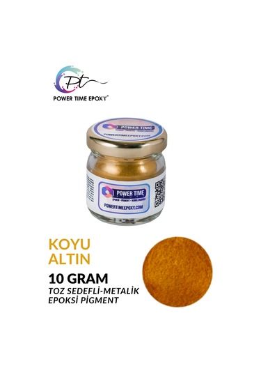 Sedefli Metalik Toz Pigment Boya Koyu Altın Deep Gold Epoksi Için