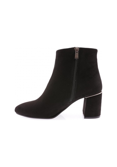 Dgn 111-2164 Kadin Fermuarli Topuklu Kisa Bot 111-2164-R1680 Siyah