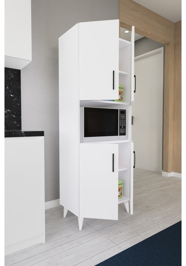 Hobbie Mikrodalga Mutfak Dolabı Beyaz Beyaz