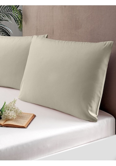 Pierre Cardin 2'li Pamuk Saten Yastık Kılıfı Bej