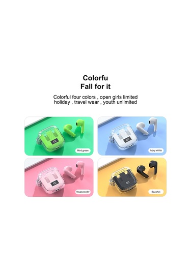 Jeemson Pink Tm90 Bluetooth 5.3 Kulak İçi Kulaklık, 13mm Hoparlör, 5 Saat Müzik Süresi, Enerji Verimli, Pil Göstergeli, Transparan Şarj Kutusu