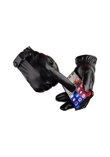 Erkek Suni Deri Eldiven Dokunmatik Ekran Uyumlu 18K06