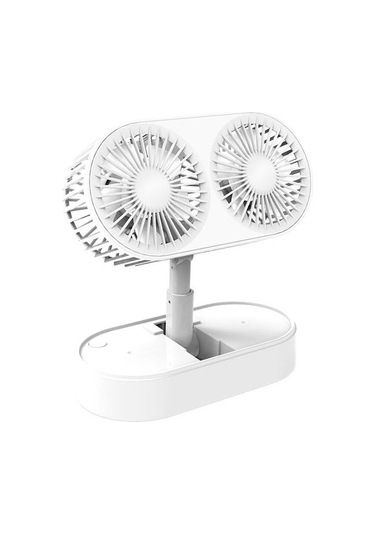 Hainan Shenda Çift Kafalı Katlanır Sessiz Fan - Mavi 6012 Beyaz