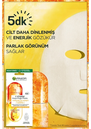 Garnier C Vitamini Yorgunluk Karşıtı Ampul Kağıt Maske 15 Gr