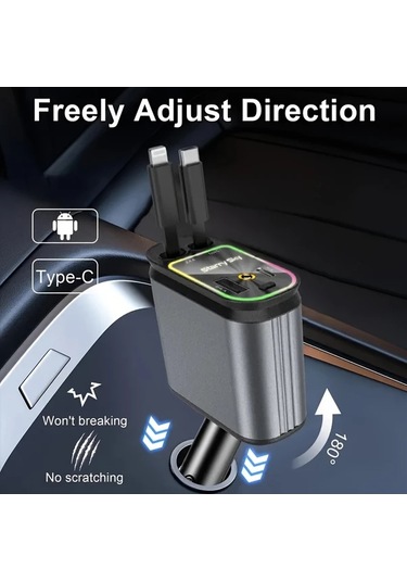 Dashanshop W&o 66w Hızlı Şarj Cihazı Metalik Gri Yıldızlı Gökyüzü Işığı Galaxy S23 S22 İphone 16 15 14 13 Plus Pro Max Android Tablet Usb C