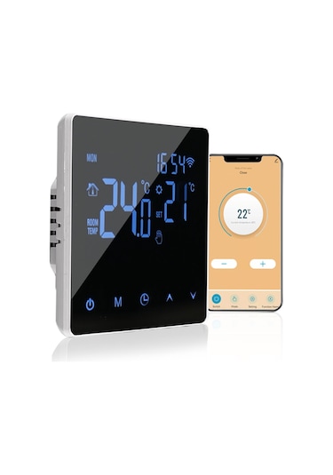 Reedark Akıllı Su Isıtma Termostati: Wifi Uzak Kontrol, Lcd Dokunmatik Ekran, Haftalık Programlama, Beyaz