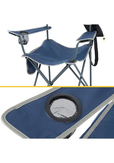FUNKY CHAIRS Camper Katlanabilir Kamp Piknik Sandalyesi - Lacivert