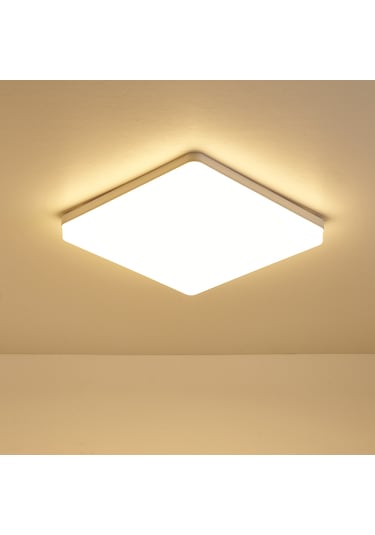 Tenfowee 24w Led Tavan Lambası - 6500k Beyaz Işık, 2160 Lümen Parlaklık, 180x180mm Kare Tasarım Beyaz