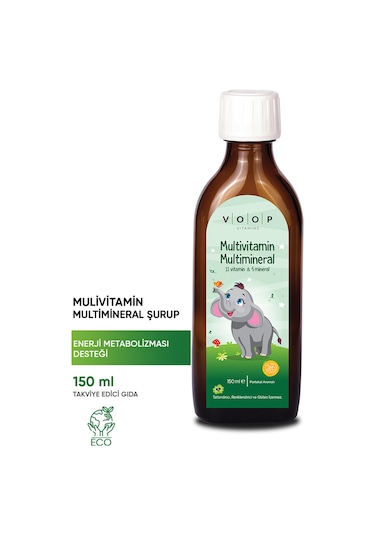 Voop Multivitamin Multimineral Portakal Aromalı Şurup 150 ML