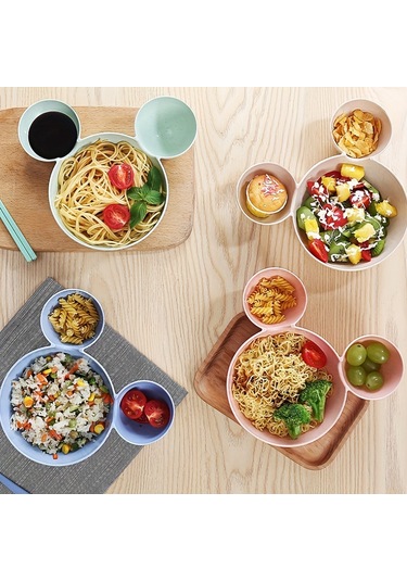 Çevre Dostu 4 Parça Mickey & Minnie Pipet Sofra Takımı - Paslanmaya Dayanıklı