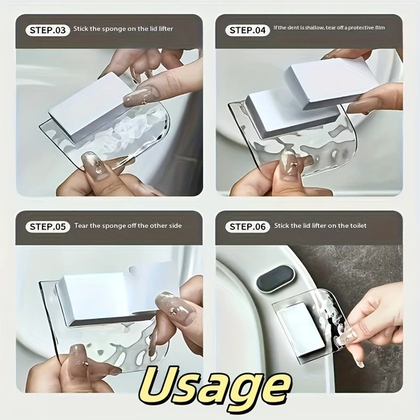 Gateesat Transparent Tuvalet Kapağı Kaldırma Tutamacı Hijyenik Banyo Aksesuarı Ev Ofis Otel şeffaf