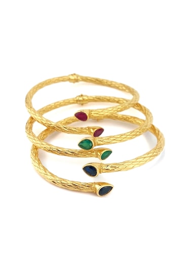 Altınbeyı 22 Ayar Altın Kelepçe Bilezik Lacivert Taşlı 11.50 Gram Aby22klp002