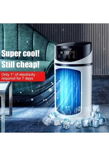 Motion003 Beyaz Ortam Işığı Soğutmalı Nemlendirilebilir Taşınabilir Klima Fanı Usb Fan 3ü 1 Arada Ofis Ve Ev Kullanımı İçin