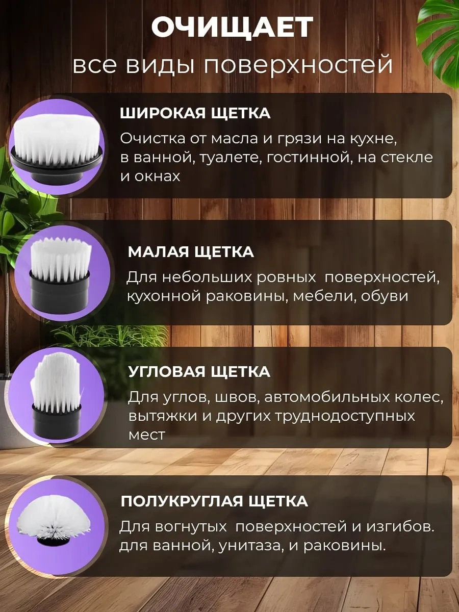 Haritosh Vse Dla Vas Kablosuz 9 Başlıklı Elektrikli Temizlik Fırçası 254969965