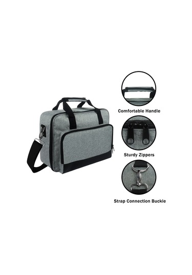 Vkemall Projektör Çantası, Oxford Kumaş, 36x28x10 Cm, Çoklu Bölmeli, Taşıma Kemerli, Elektronik Aksesuarları Korur Vs240, Mh530fhd Vb. Uyumlu