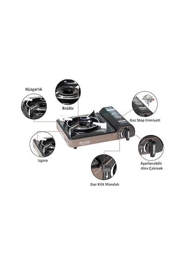 Orcamp Tekli Portatif Ocak Gri CK-505 Gri