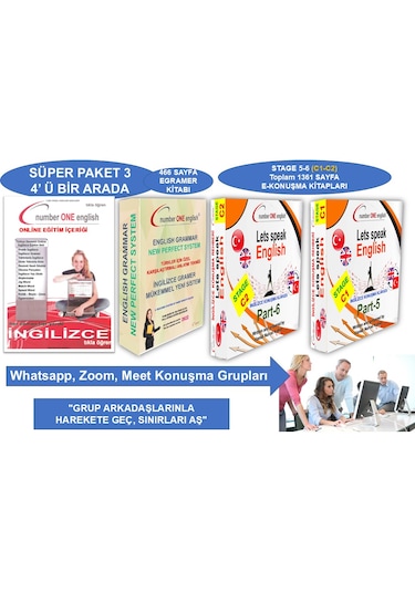 E - Gramer + C1 + c2-ekonuşma Kılavuzları - Online Eğitim + Konuşma Seansı