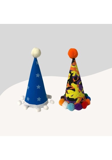 Kediler Ve Küçük Irk Köpekler İçin 2li Parti Şapkası Ps79 El Yapımı