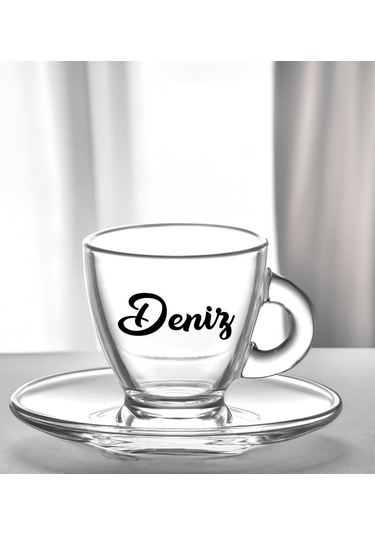Bk Gift Kişiye Özel İsimli Dtf 2li Cam Espresso Fincan Takımı, Sevgiliye Hediye, Arkadaşa Hediye, Doğum Günü Hediyesi Kobitmeyencom30996 Bk Gift