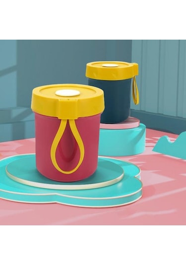 Pembe 450 Ml Kahvaltı Fincan Toz Geçirmez Büyük Kapasiteli Taşınabilir Yulaf Ezmesi Bardağı Tahıl Yoğurt Kapaklı Kupa