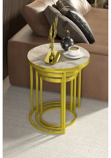 Zigon Sehpa C Lüx Gold Efes Çok Renkli