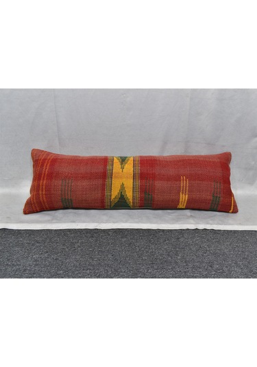 Zehra Abla Halı Yeni El Dokuma Dekoratif Lumbar Kilim Kırlent Yastık Kılıfı 6688 Çok Renkli