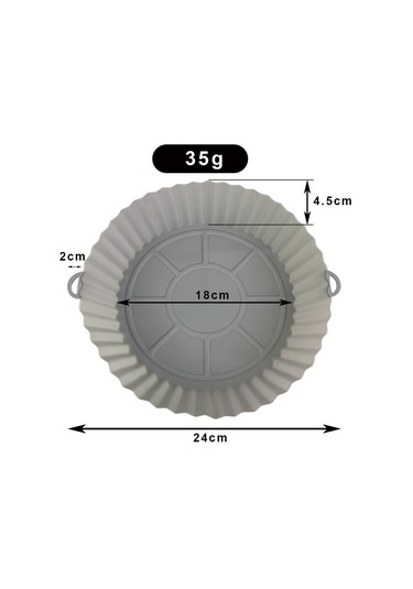 Gri Fritöz Silikon Pot Fritözler Fırın Pişirme Tepsisi Pizza Kızarmış Tavuk Fritöz Aksesuarları Yuvarlak Tava Yeniden Kullanılabilir Mat Gri
