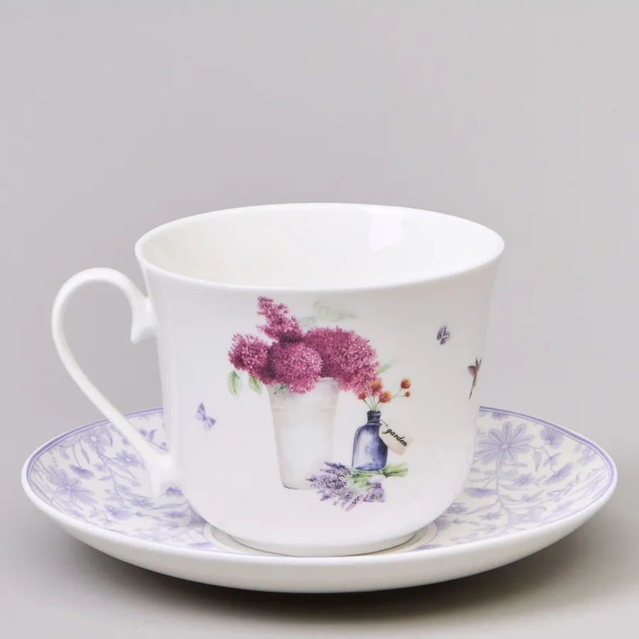 Lefard 450 Ml Hediye Fincan Takımı "lavanta Baharı" Porselen 307757904 Beyaz