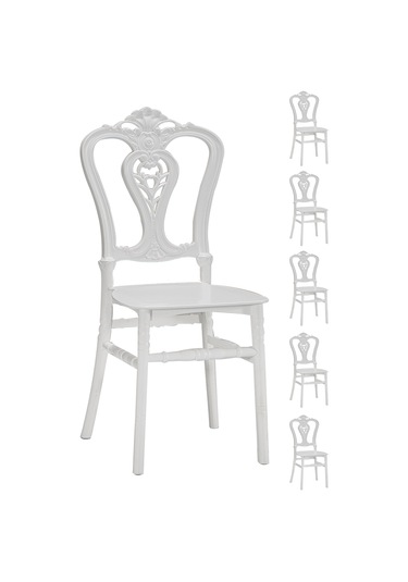 6 Adet Carisma Beyaz Sandalye / Balkon-Bahçe-Mutfak