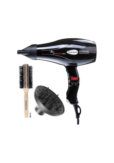 Ventoso V5 Silex5000 Saç Şekillendirme Seti Siyah