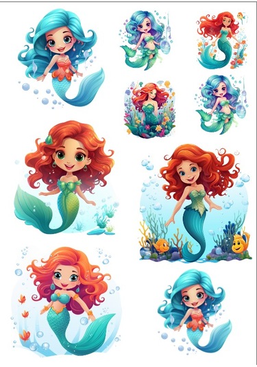 Deniz Kızı Sticker Set 9 Parça
